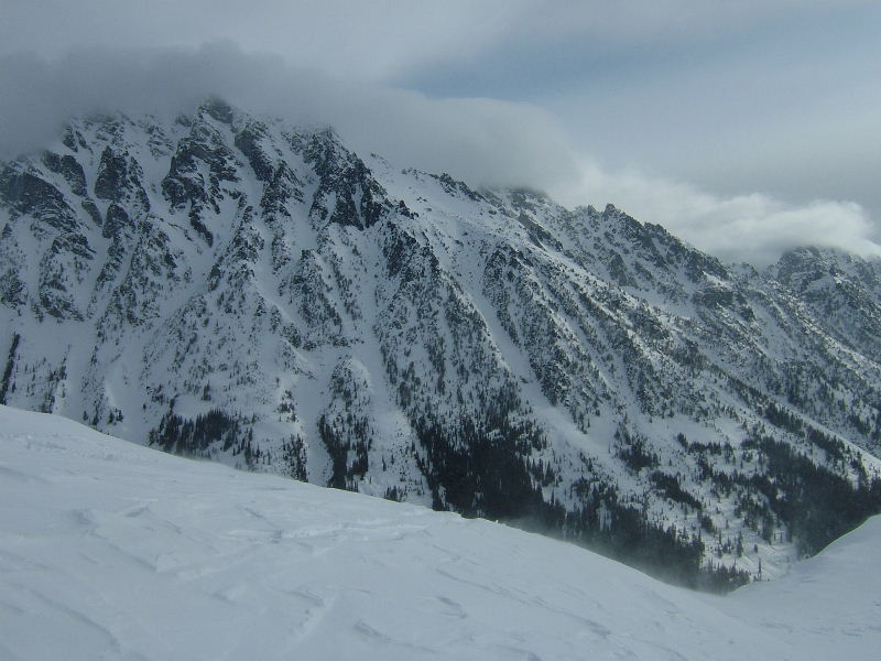 Mount Stuart and the south side from Longs Pass in Alpine Lakes Wilderness